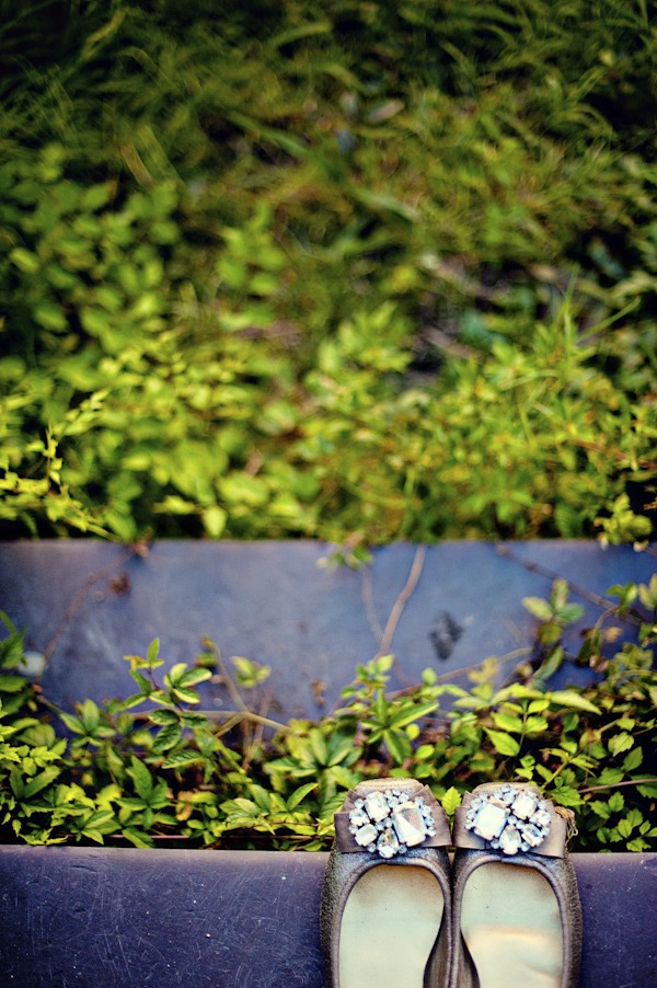detail shot of bride's flats with plants - wedding photo by top Atlanta based wedding photographers Scobey Photography